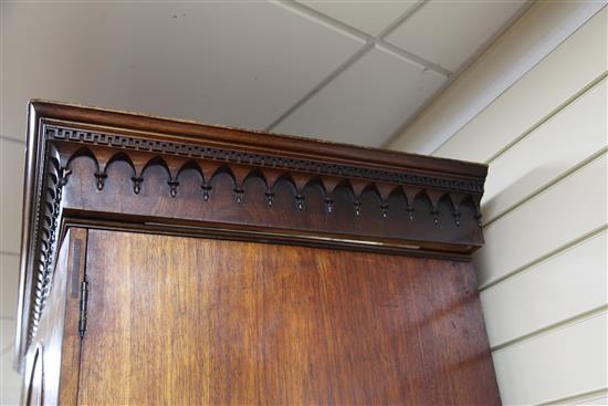 A George III mahogany linen press, H.7ft 3in.